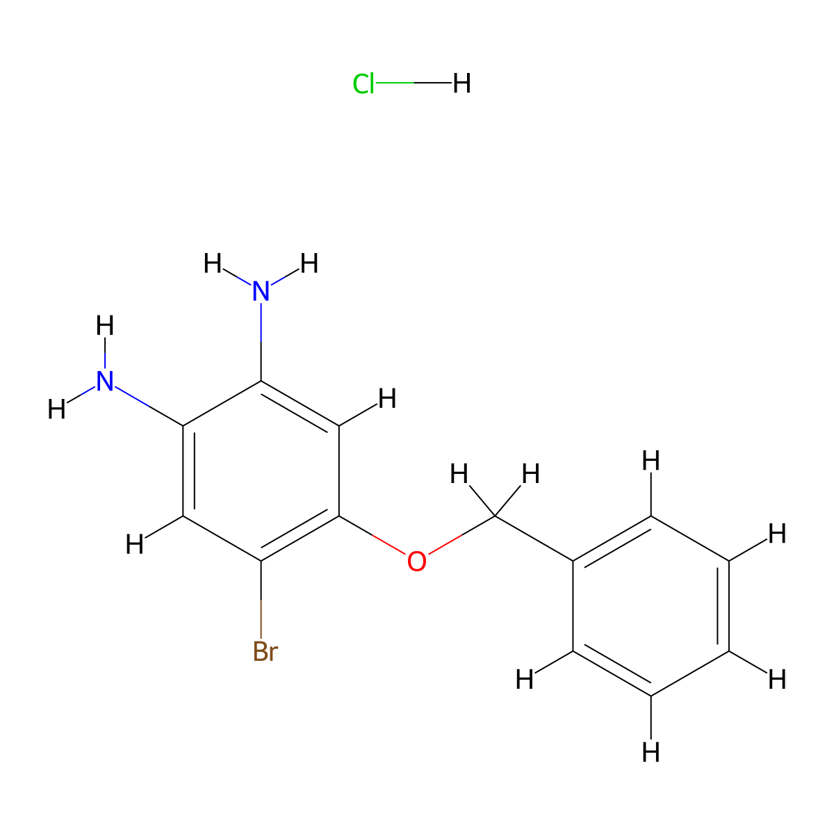 4-(Benzyloxy)-5-bromobenzene-1,2-diamine hydrochloride molecular structure, CAS 1951439-28-3