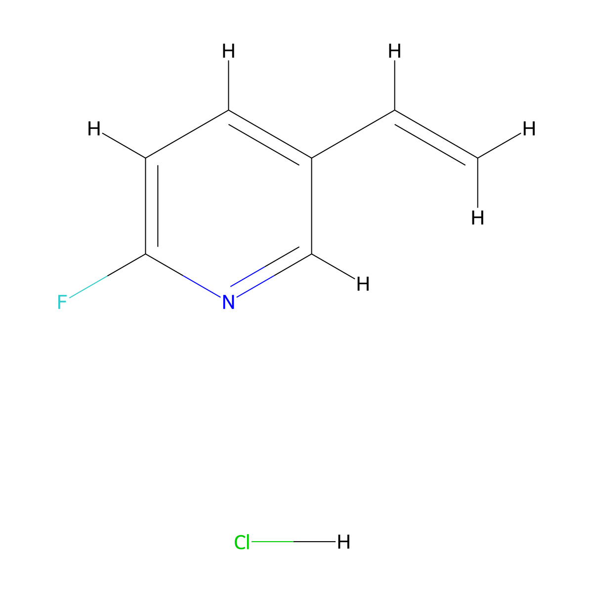 2-Fluoro-5-vinylpyridine hydrochloride molecular structure, CAS 1951439-29-4