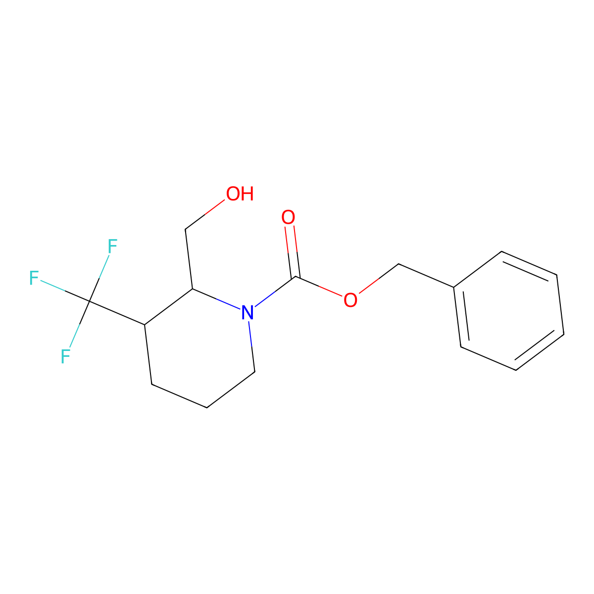 Cis-benzyl 2-(hydroxymethyl)-3-(trifluoromethyl)piperidine-1-carboxylate molecular structure, CAS 1951439-30-7