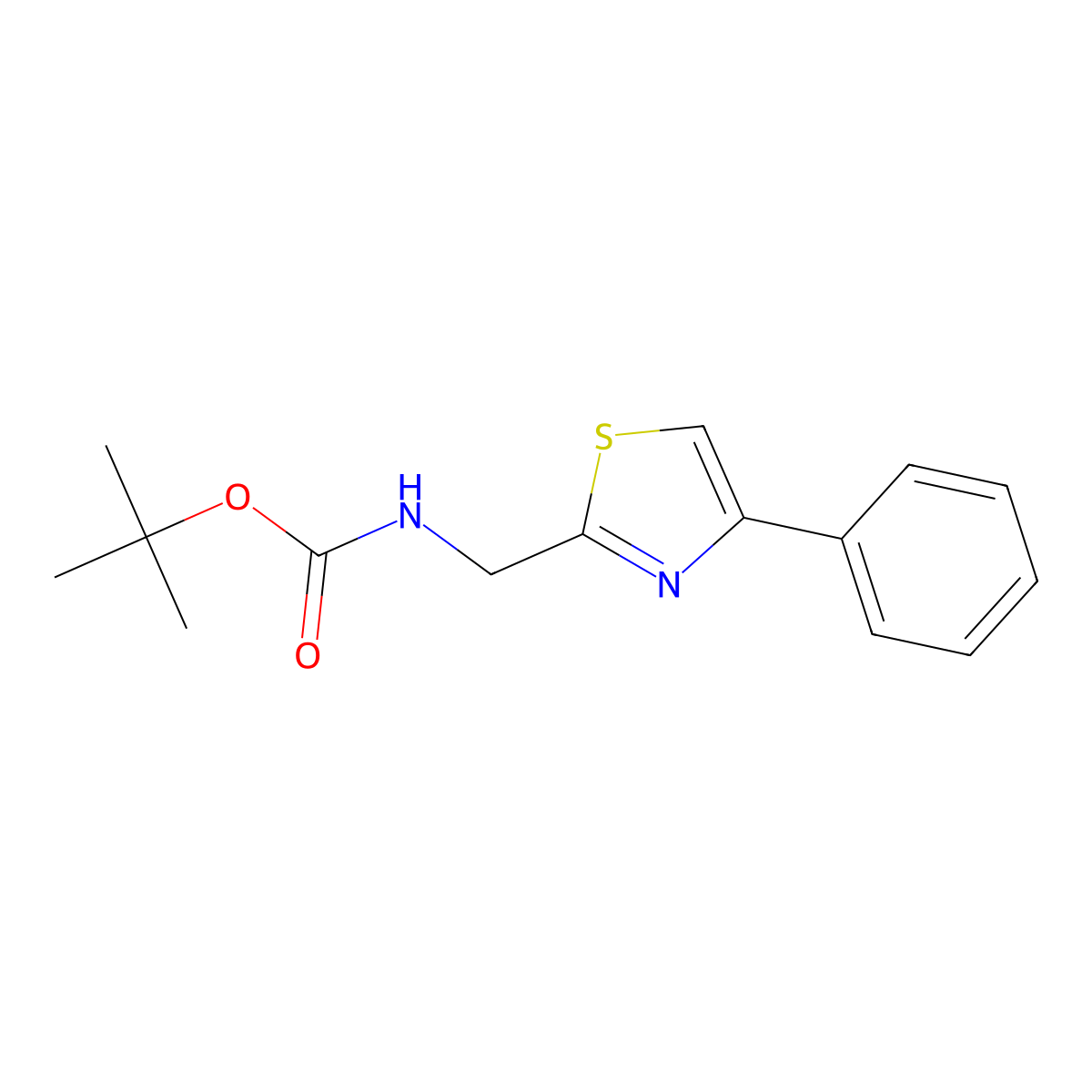 tert-Butyl N-[(4-phenyl-1,3-thiazol-2-yl)methyl]carbamate molecular structure, CAS 1951439-33-0