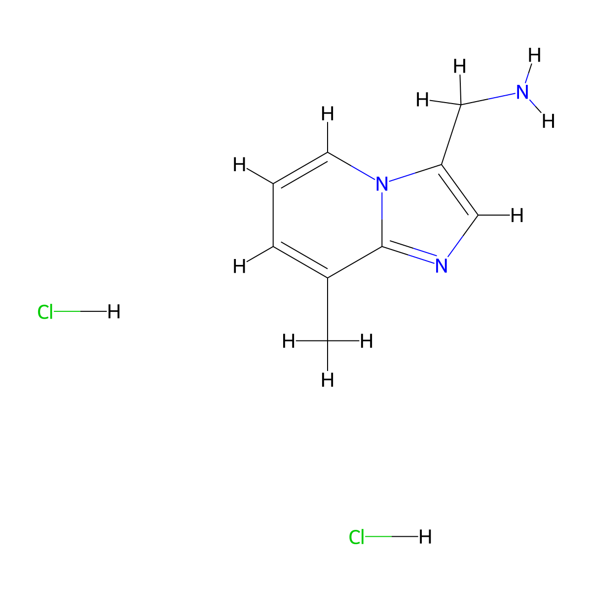(8-Methylimidazo[1,2-a]pyridin-3-yl)methanamine dihydrochloride molecular structure, CAS 1951439-35-2