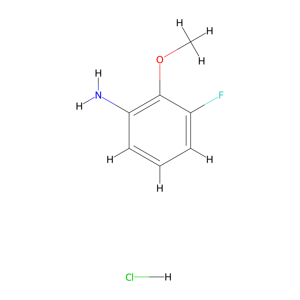 3-Fluoro-2-methoxyaniline hydrochloride molecular structure, CAS 1951439-40-9