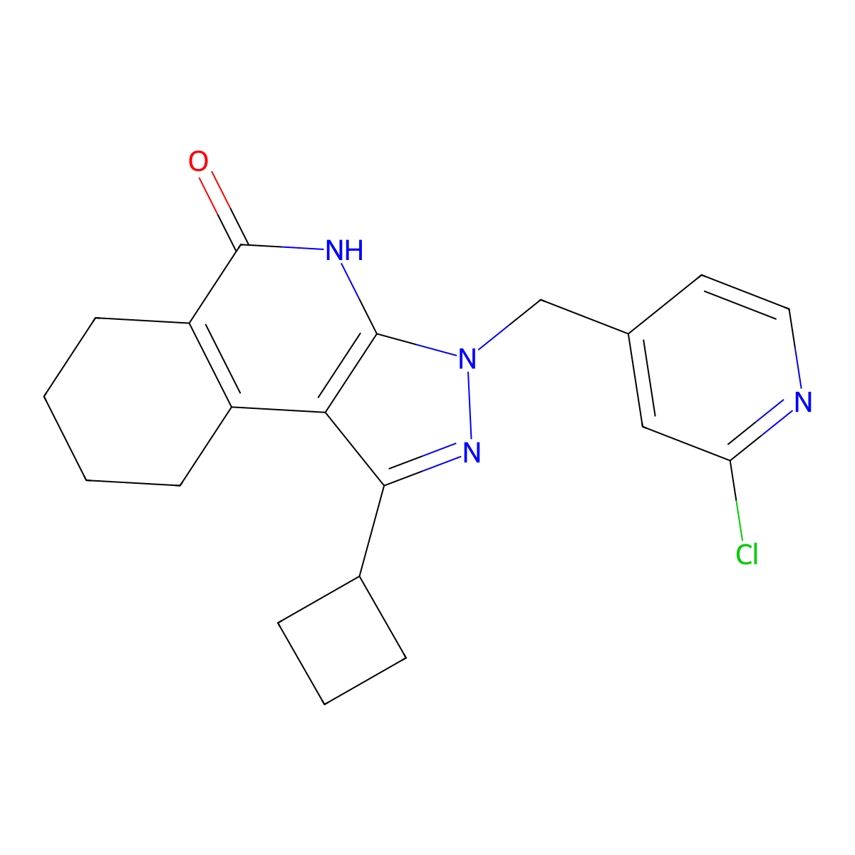 3-((2-Chloropyridin-4-YL)methyl)-1-cyclobutyl-6,7,8,9-tetrahydro-3H-pyrazolo[3,4-C]isoquinolin-5(4H)-one molecular structure, CAS 1951439-42-1