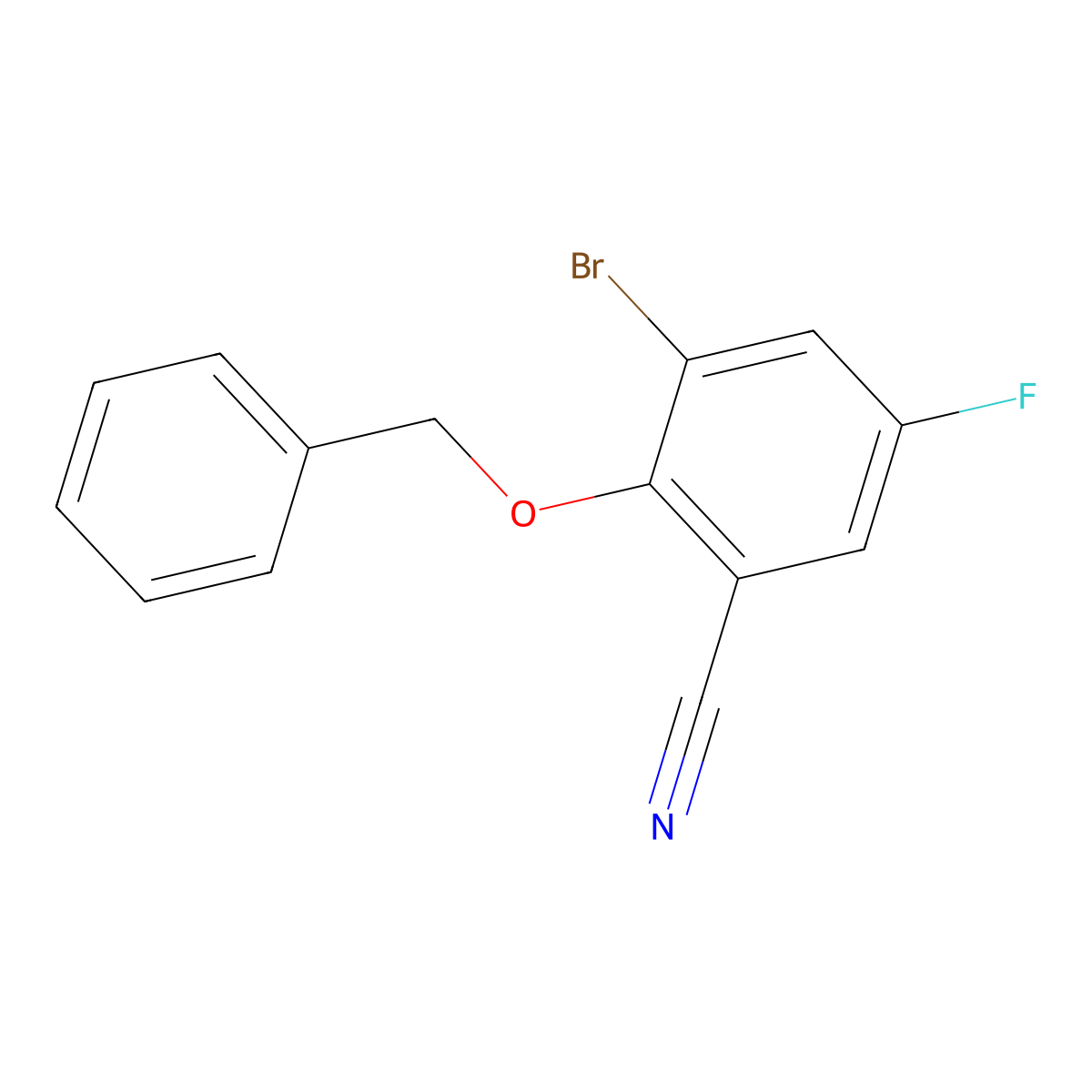 2-Benzyloxy-3-bromo-5-fluorobenzonitrile molecular structure, CAS 1951439-43-2