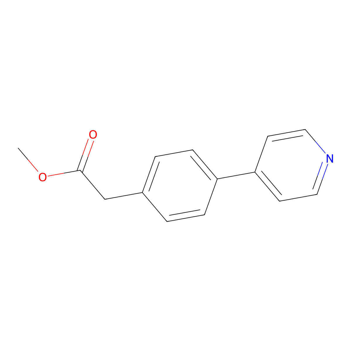 Methyl 2-(4-(pyridin-4-yl)phenyl) acetate molecular structure, CAS 1951439-47-6