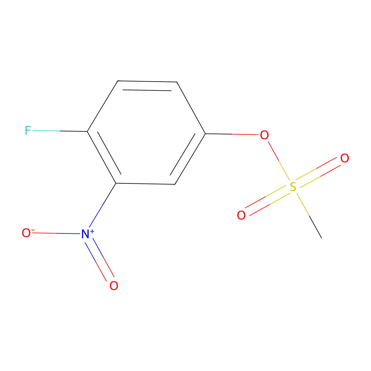 4-Fluoro-3-nitrophenyl methanesulfonate molecular structure, CAS 1951439-50-1