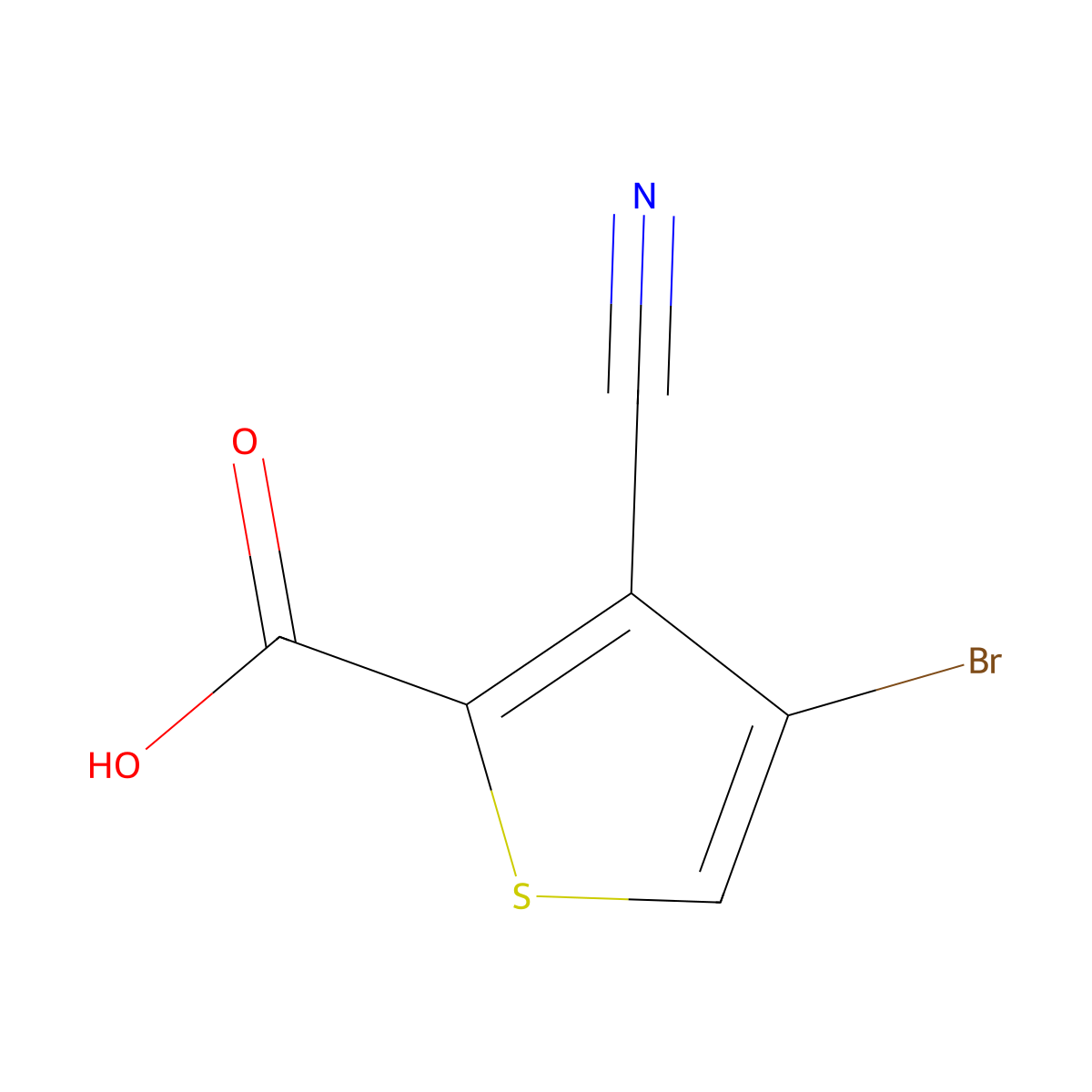 4-Bromo-3-cyanothiophene-2-carboxylic acid molecular structure, CAS 1951439-53-4