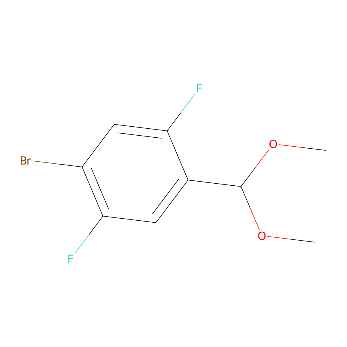 1-Bromo-4-(dimethoxymethyl)-2,5-difluorobenzene molecular structure, CAS 1951439-57-8