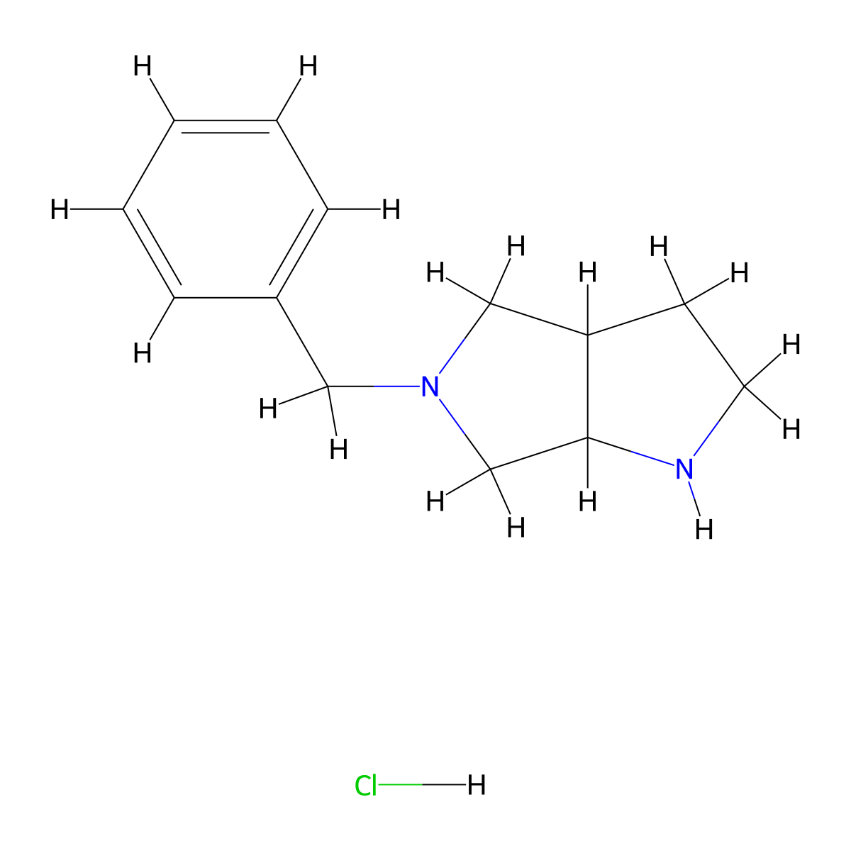 5-Benzyloctahydropyrrolo[3,4-b]pyrrole hydrochloride molecular structure, CAS 1951439-68-1