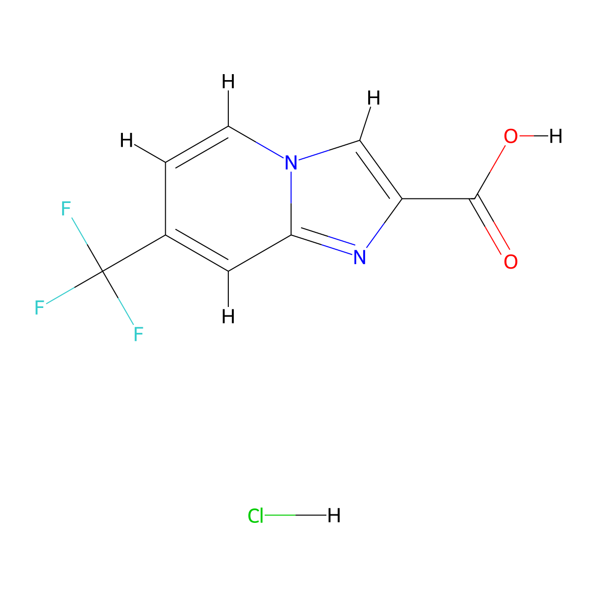 7-Trifluoromethyl-imidazo[1,2-a]pyridine-2-carboxylic acid hydrochloride molecular structure, CAS 1951439-69-2