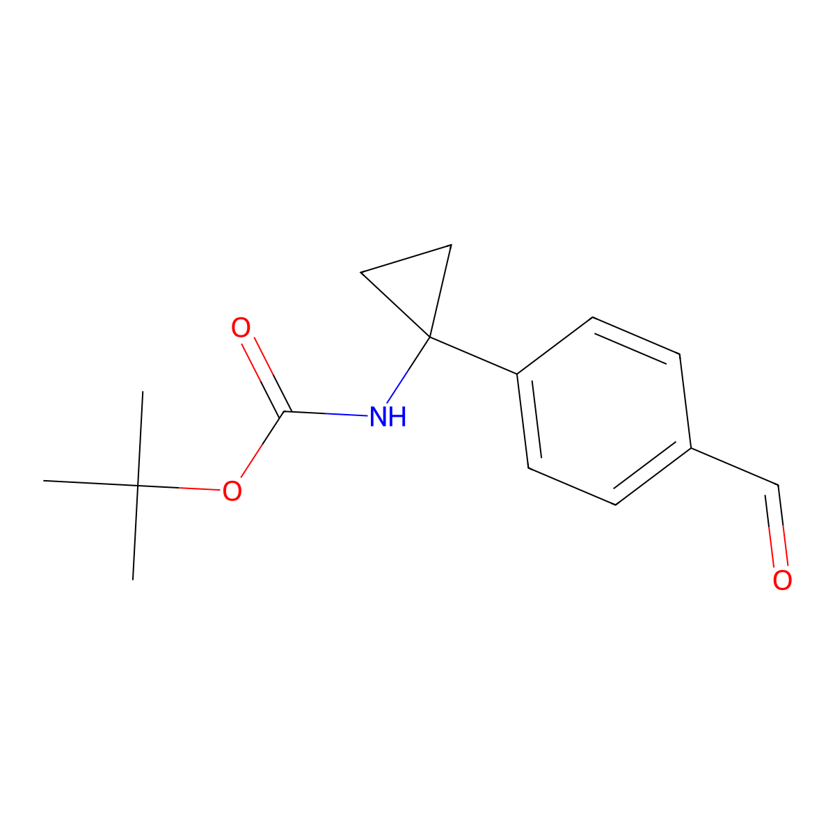 tert-Butyl N-[1-(4-formylphenyl)cyclopropyl]carbamate molecular structure, CAS 1951439-73-8