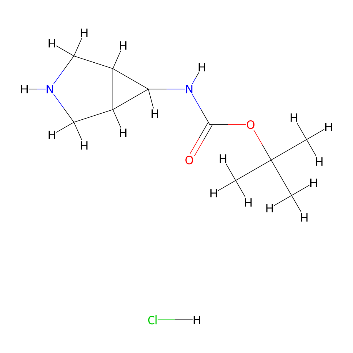 6-(Boc-amino)-3-azabicyclo[3.1.0]hexane hcl molecular structure, CAS 1951439-77-2