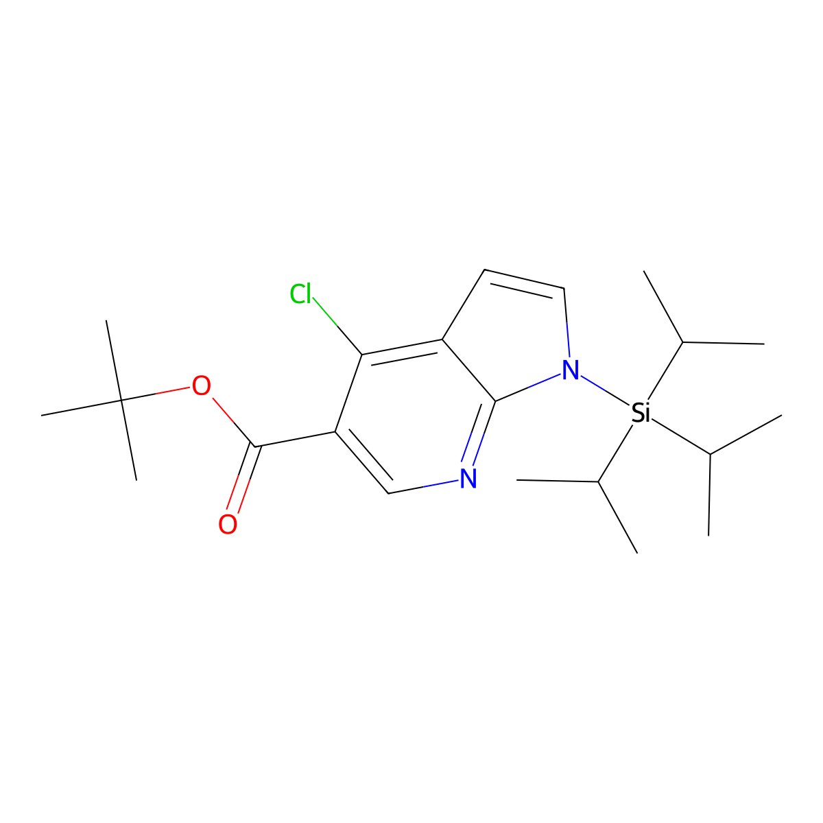tert-butyl 4-chloro-1-(triisopropylsilyl)-1H-pyrrolo[2,3-b]pyridine-5-carboxylate molecular structure, CAS 1951439-87-4