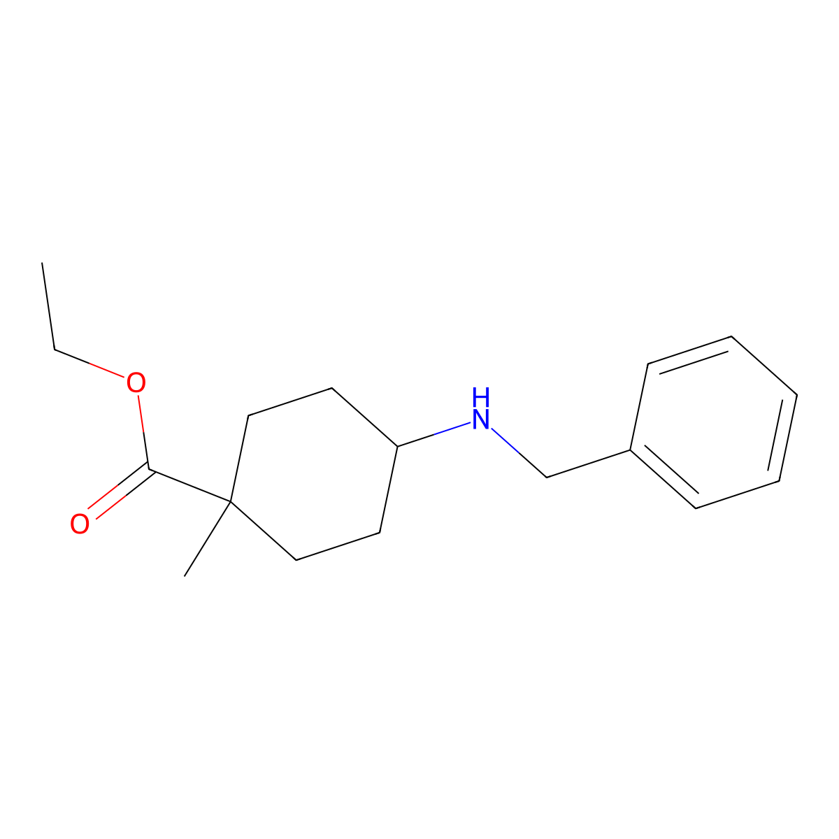 Ethyl 4-(benzylamino)-1-methylcyclohexanecarboxylate molecular structure, CAS 1951439-92-1