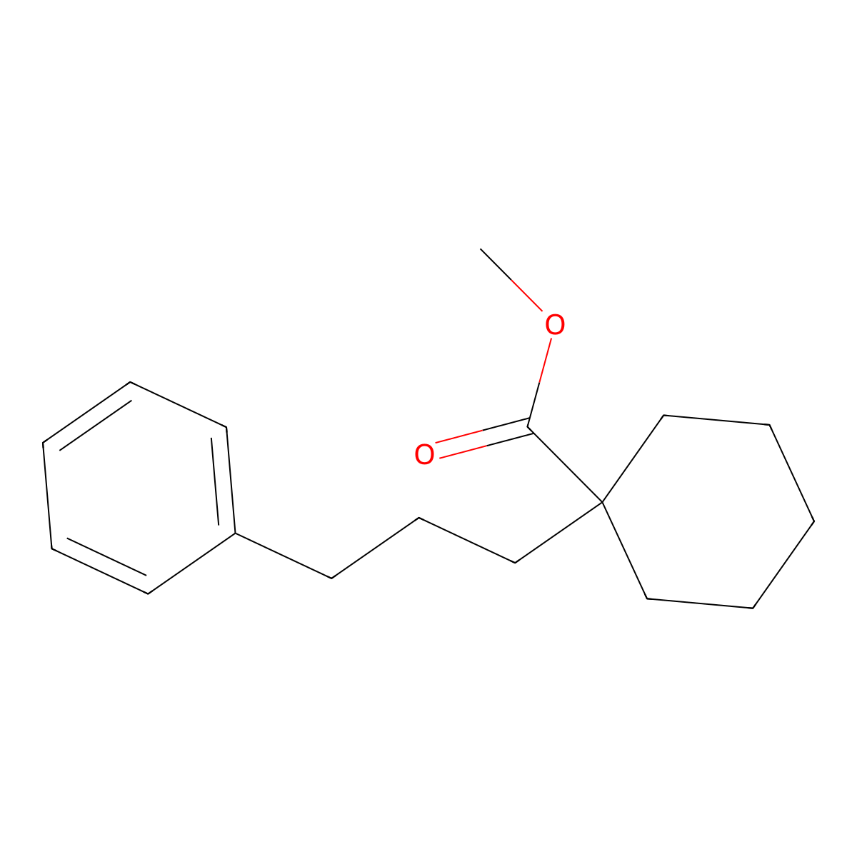 Methyl 1-(3-phenylpropyl)cyclohexanecarboxylate molecular structure, CAS 1951439-98-7