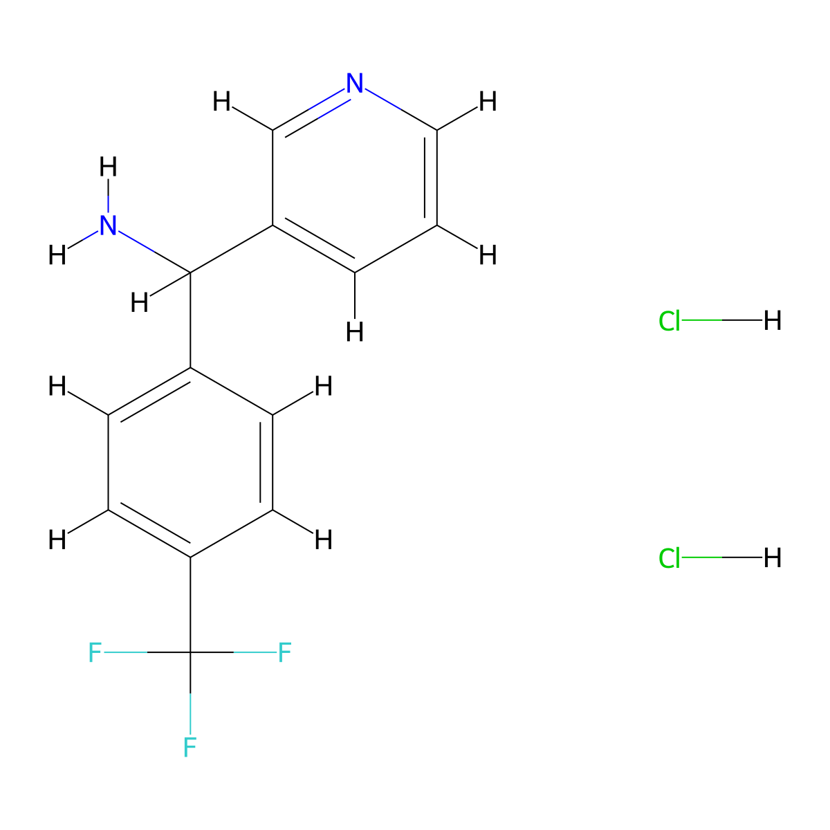Pyridin-3-yl(4-(trifluoromethyl)phenyl)methanamine dihydrochloride molecular structure, CAS 1951440-02-0
