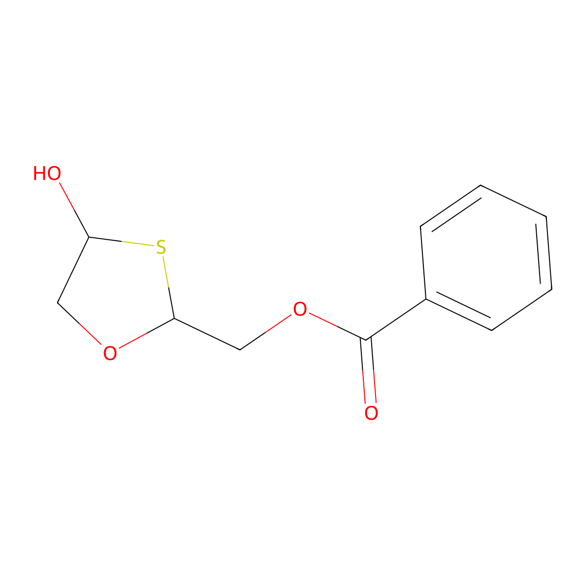 (4-Hydroxy-1,3-oxathiolan-2-yl)methyl benzoate molecular structure, CAS 1951440-03-1