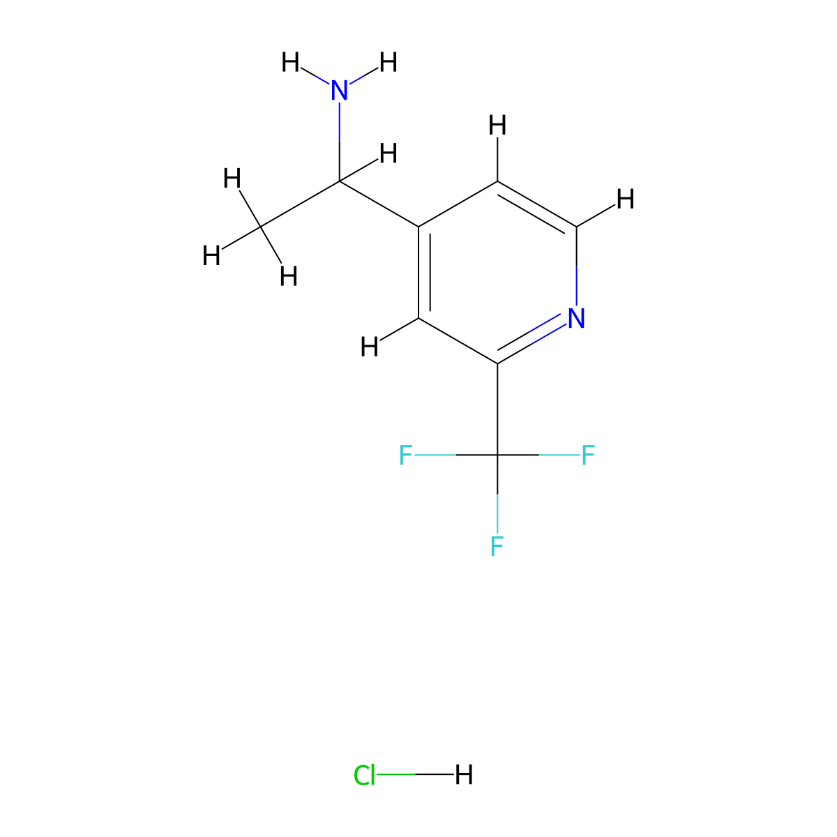 1-(2-(Trifluoromethyl)pyridin-4-yl)ethanamine hydrochloride molecular structure, CAS 1951440-08-6
