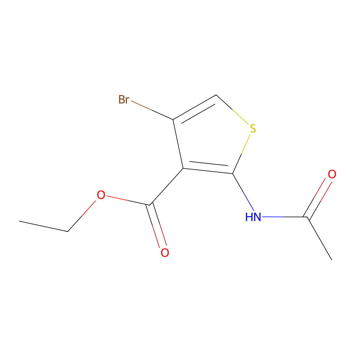 Ethyl 4-bromo-2-acetamidothiophene-3-carboxylate molecular structure, CAS 1951440-12-2
