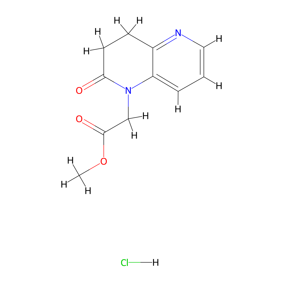 Methyl 2-(2-oxo-3,4-dihydro-1,5-naphthyridin-1(2H)-yl)acetate hydrochloride molecular structure, CAS 1951440-76-8