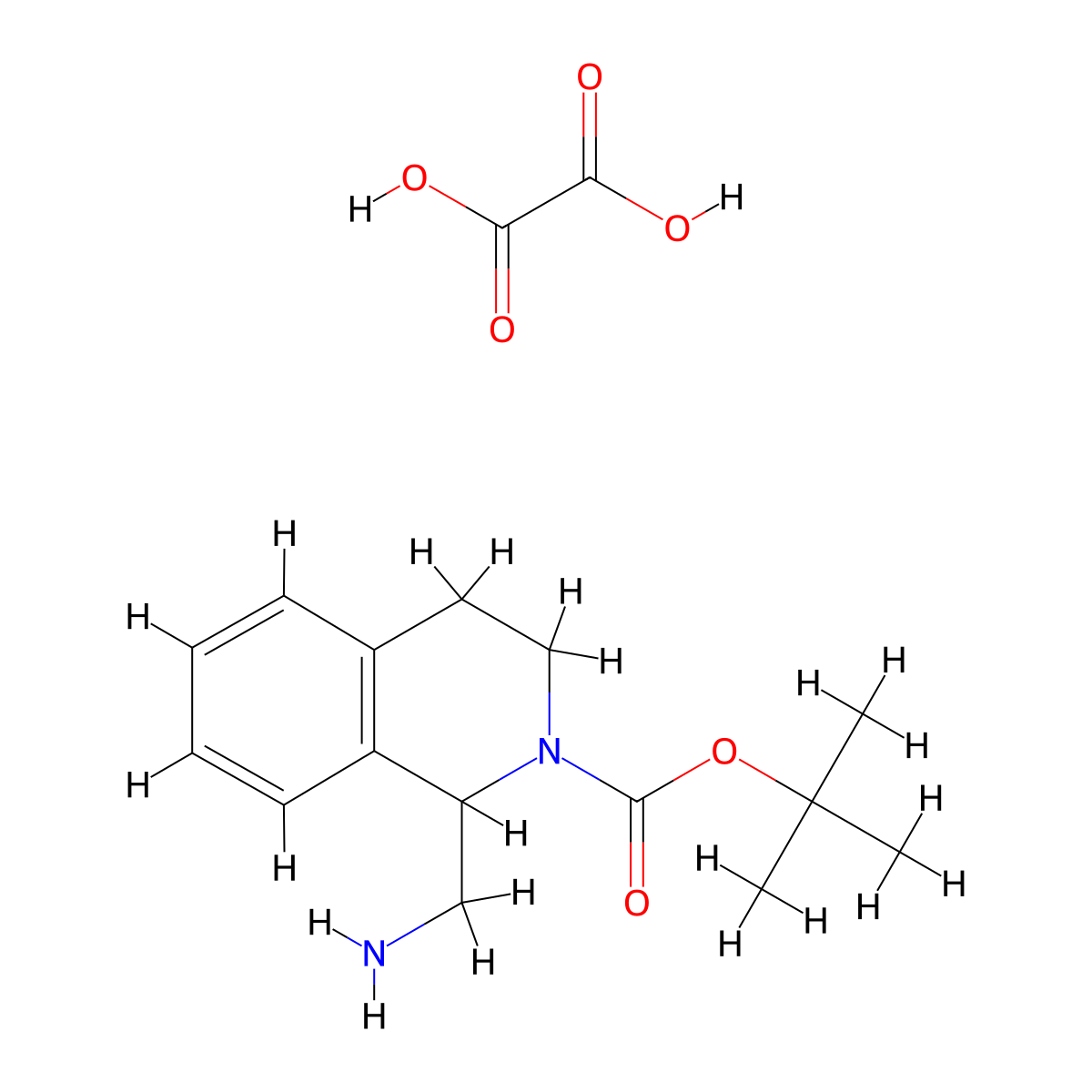 tert-Butyl 1-(aminomethyl)-3,4-dihydroisoquinoline-2(1H)-carboxylate oxalate molecular structure, CAS 1951440-77-9
