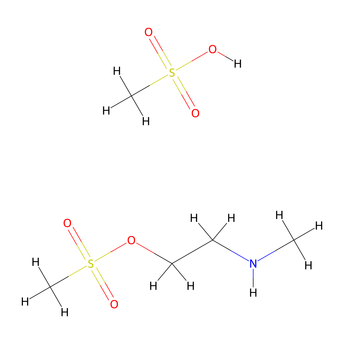 Methanesulfonic acid 2-methylamino-ethyl ester Methanesulfonate molecular structure, CAS 1951440-85-9