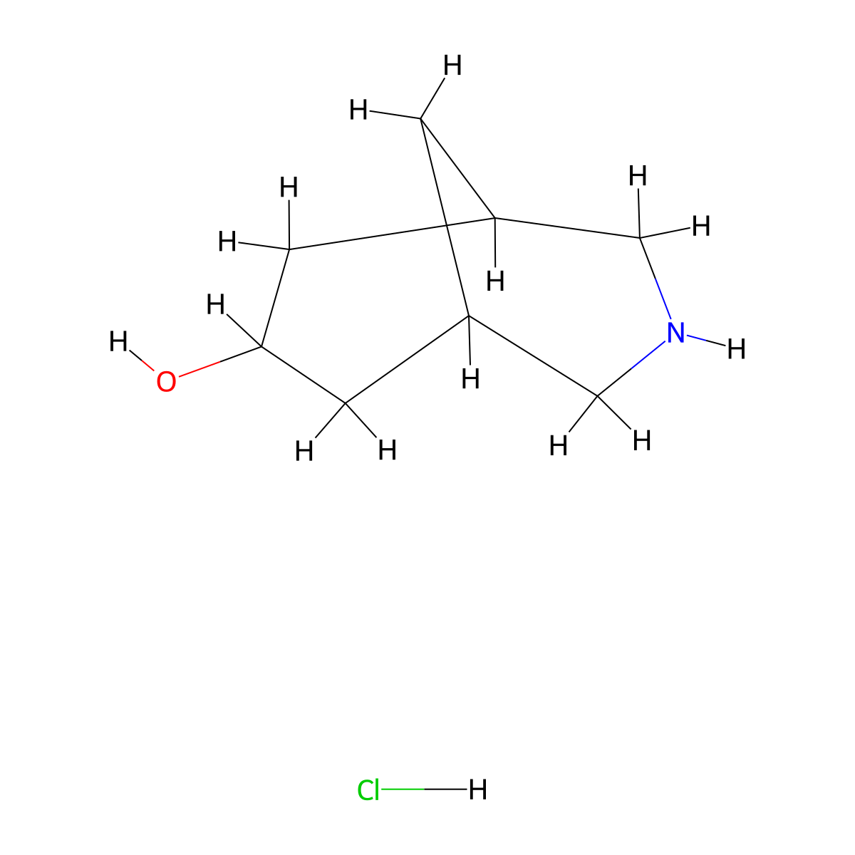3-Azabicyclo[3.3.1]nonan-7-ol hydrochloride molecular structure, CAS 1951440-87-1