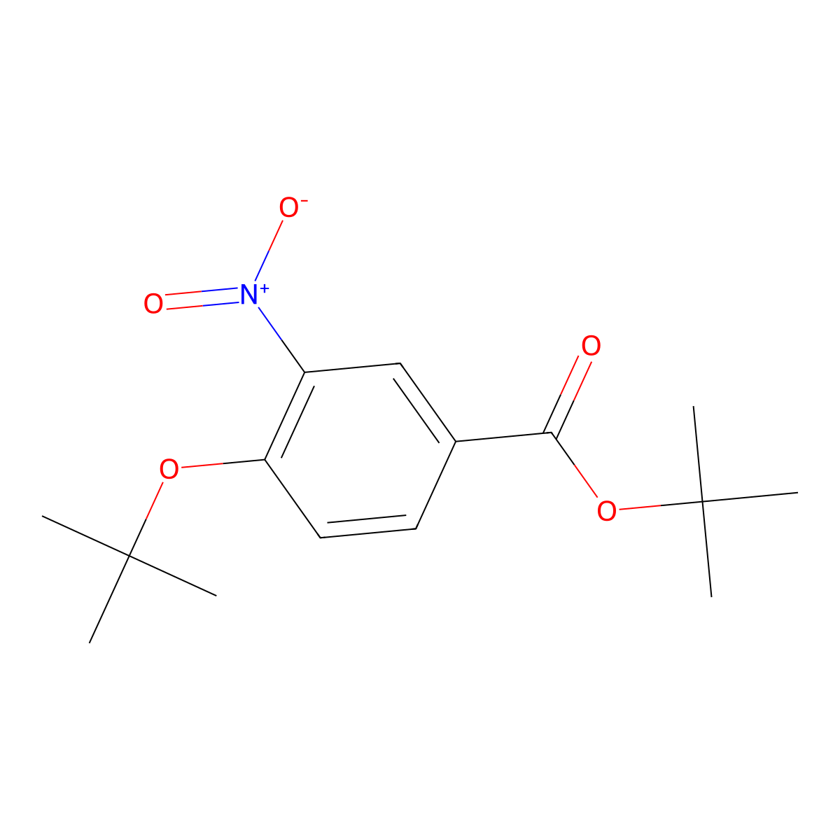 Tert-butyl 4-tert-butoxy-3-nitrobenzoate molecular structure, CAS 1951440-96-2