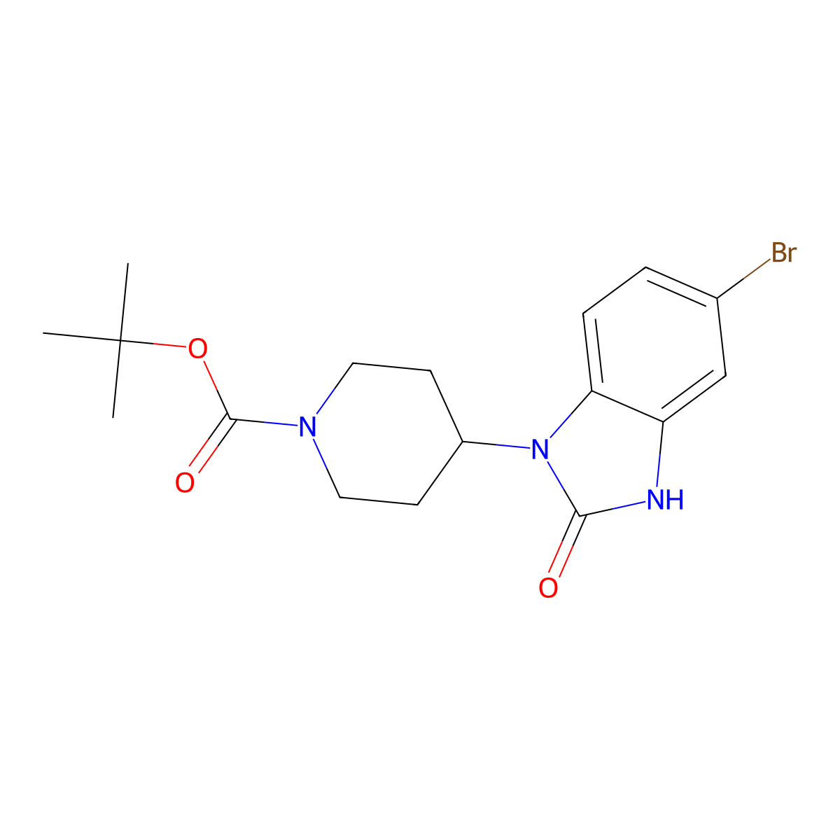 tert-Butyl 4-(6-bromo-1,2-dihydro-2-oxobenzo[d]imidazol-3-yl)piperidine-1-carboxylate molecular structure, CAS 1951440-97-3