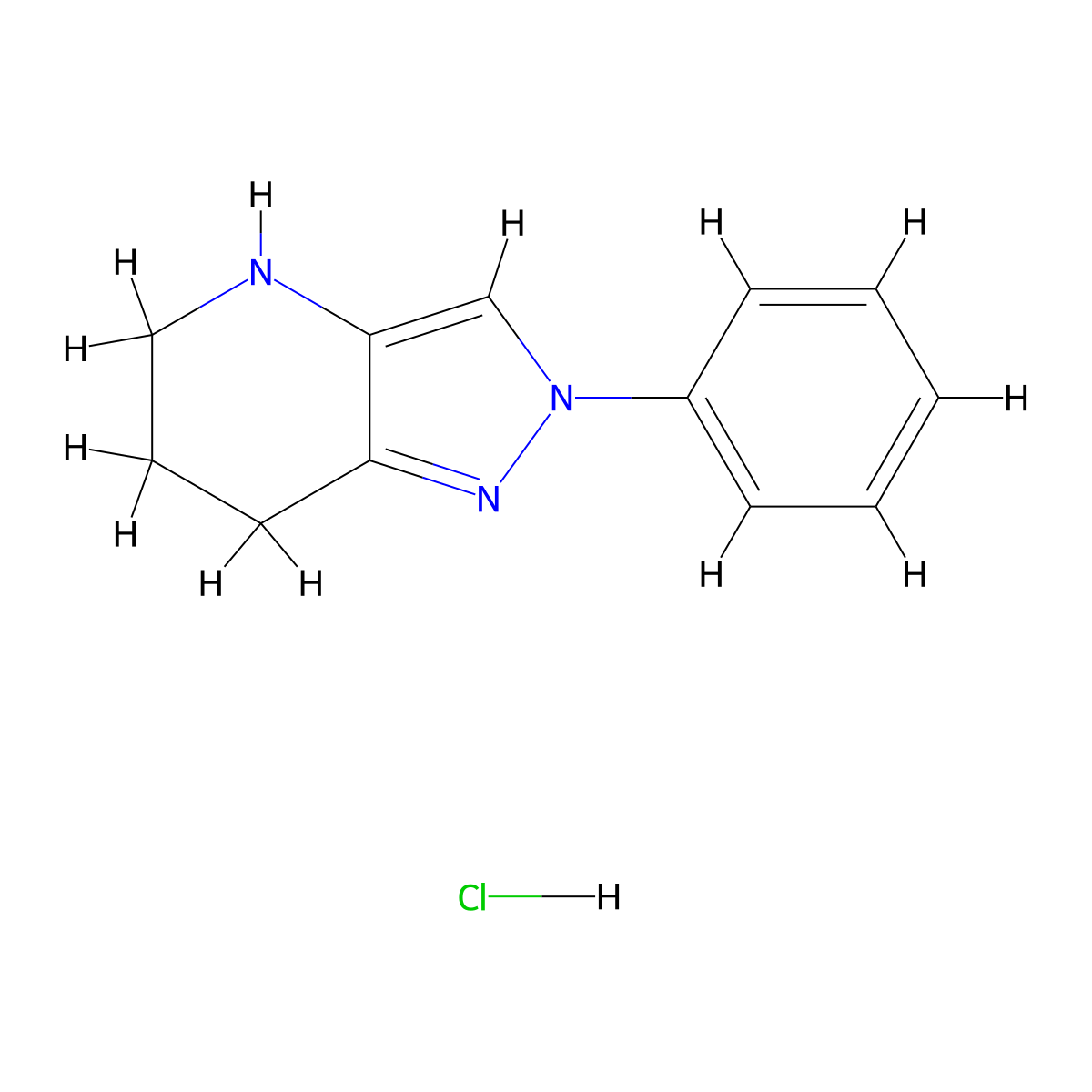 2-Phenyl-4,5,6,7-tetrahydro-2H-pyrazolo[4,3-b]pyridine hydrochloride molecular structure, CAS 1951441-04-5
