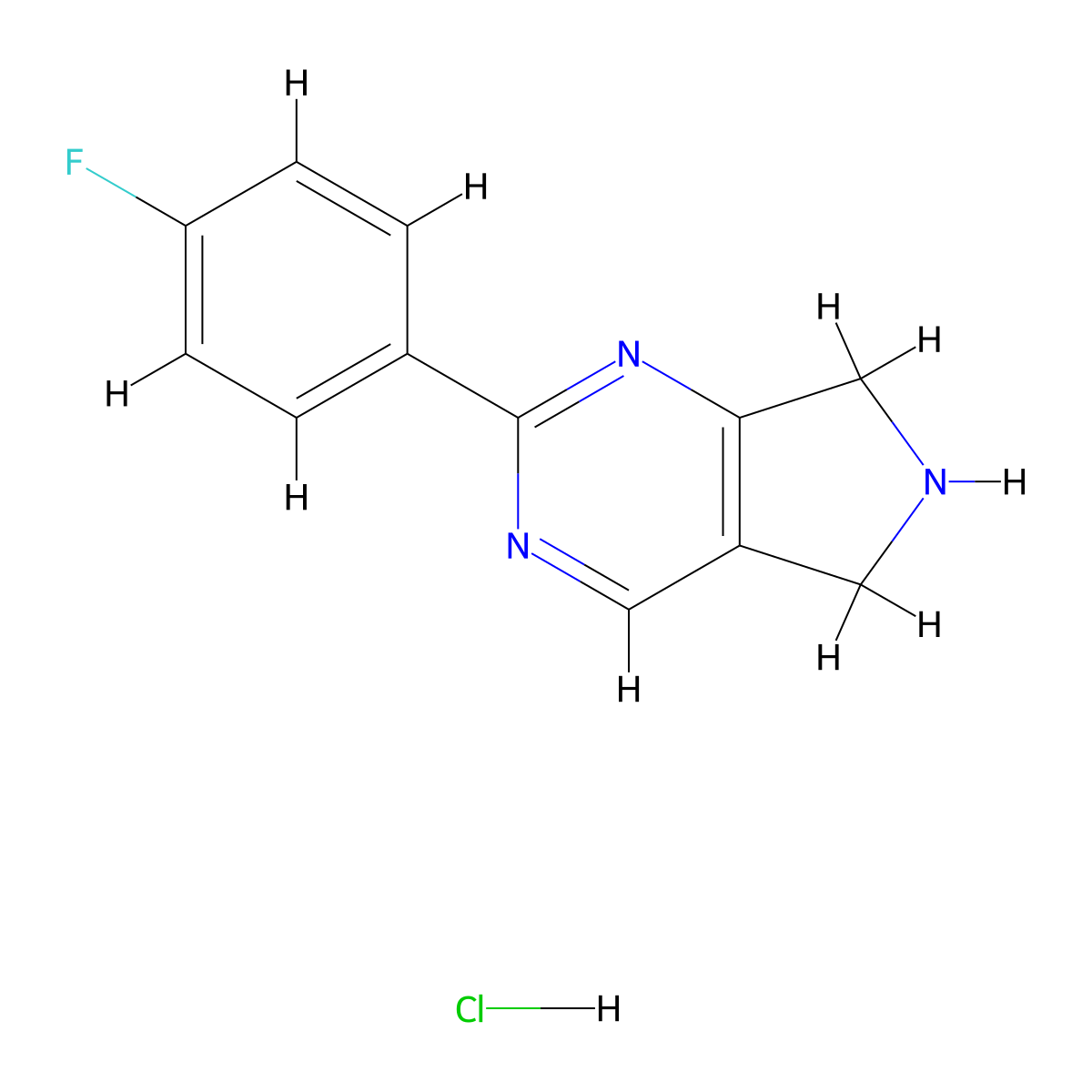 2-(4-Fluoro-phenyl)-6,7-dihydro-5H-pyrrolo[3,4-d]pyrimidine hydrochloride molecular structure, CAS 1951441-05-6