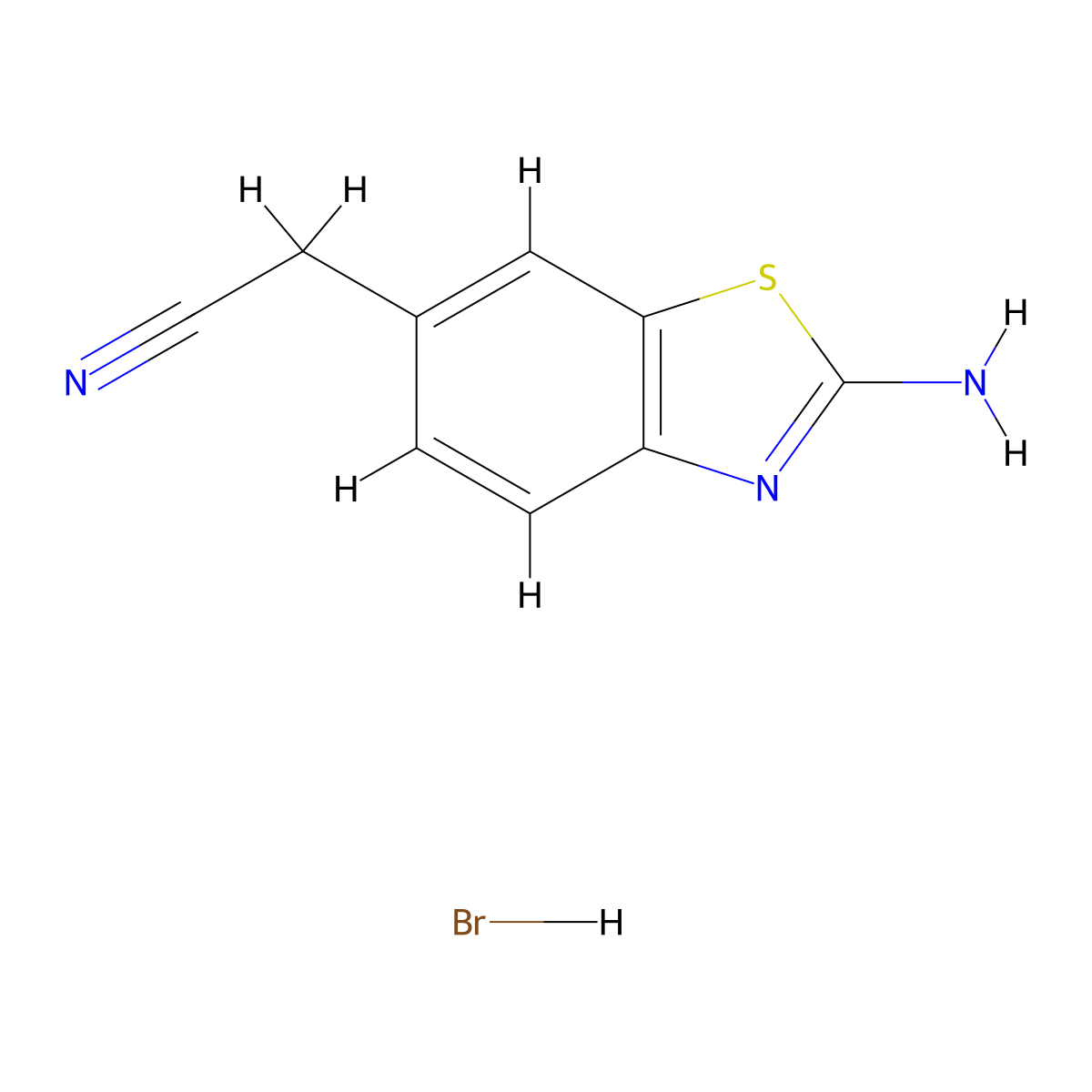 2-(2-Aminobenzo[d]thiazol-6-yl)acetonitrile hydrobromide molecular structure, CAS 1951441-07-8