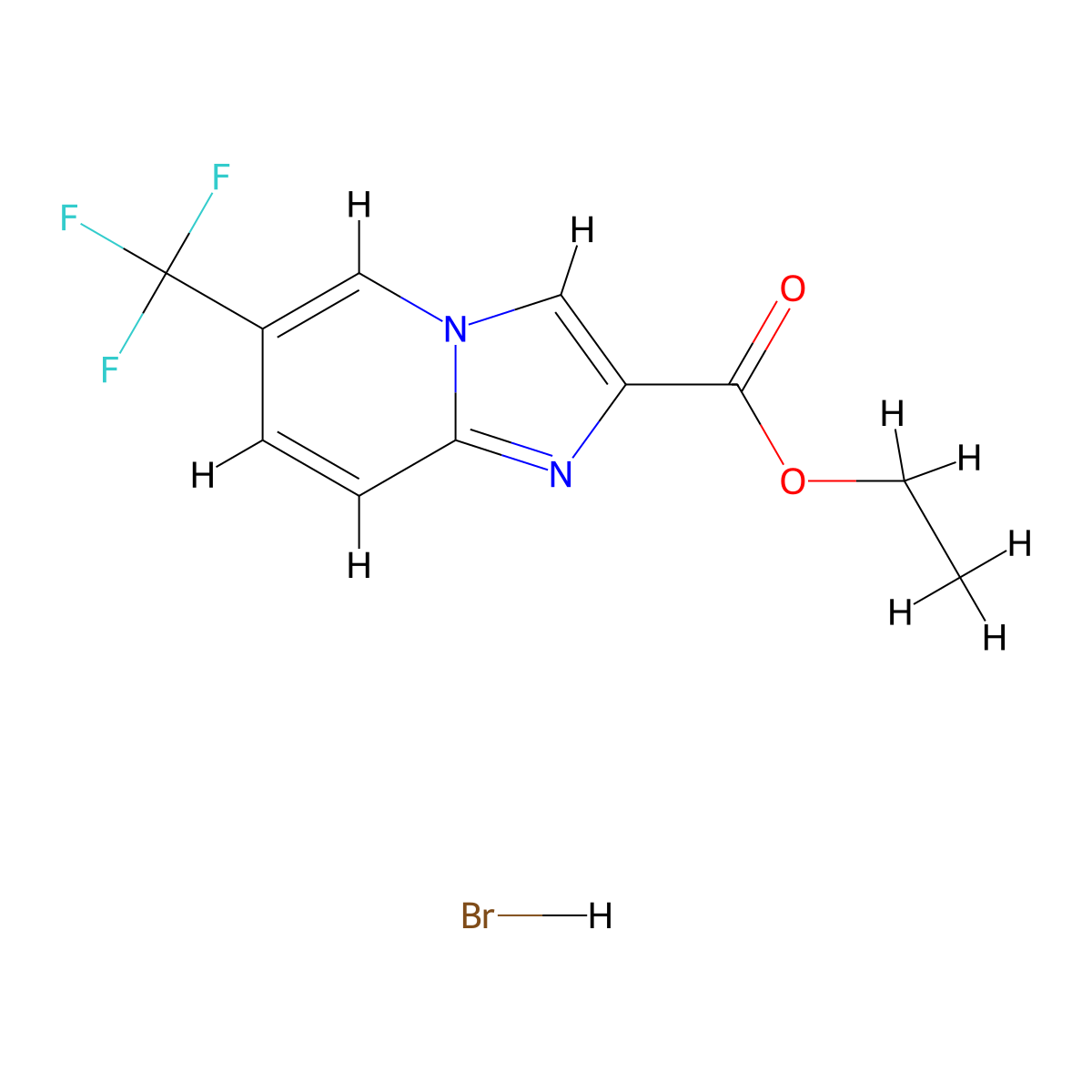 6-Trifluoromethyl-imidazo[1,2-a]pyridine-2-carboxylic acid ethyl ester hydrobromide molecular structure, CAS 1951441-09-0