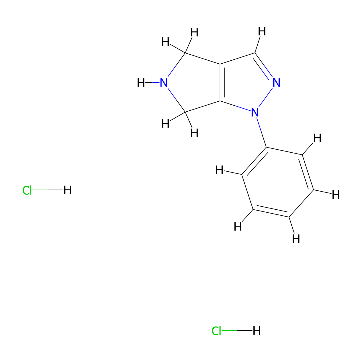 1-Phenyl-1,4,5,6-tetrahydro-pyrrolo[3,4-c]pyrazole dihydrochloride molecular structure, CAS 1951441-12-5
