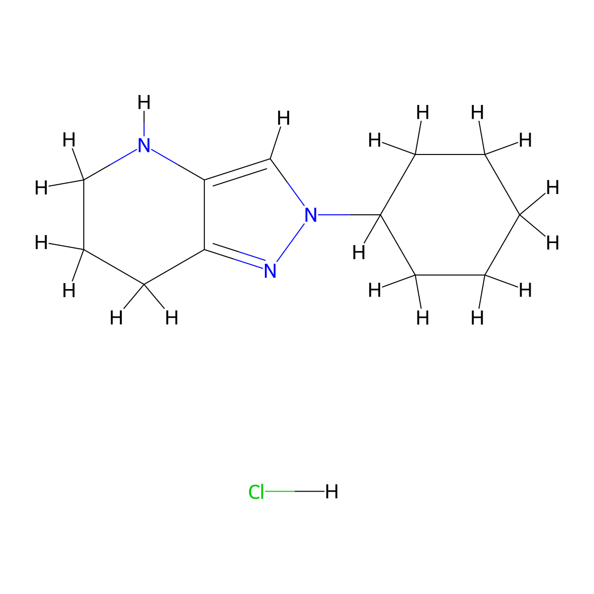 2-Cyclohexyl-4,5,6,7-tetrahydro-2H-pyrazolo[4,3-b]pyridine hydrochloride molecular structure, CAS 1951441-14-7