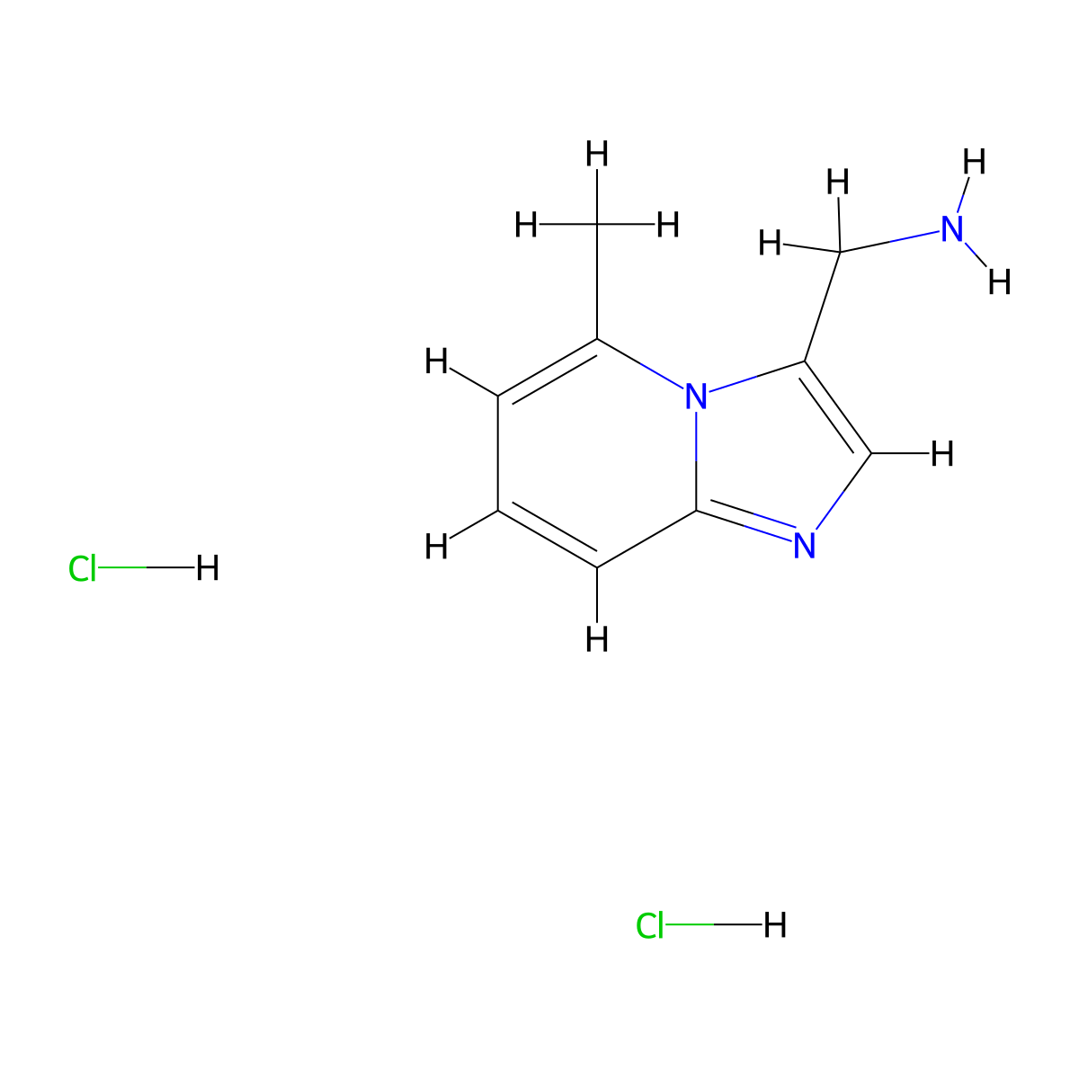 (5-Methylimidazo[1,2-a]pyridin-3-yl)methanamine dihydrochloride molecular structure, CAS 1951441-16-9