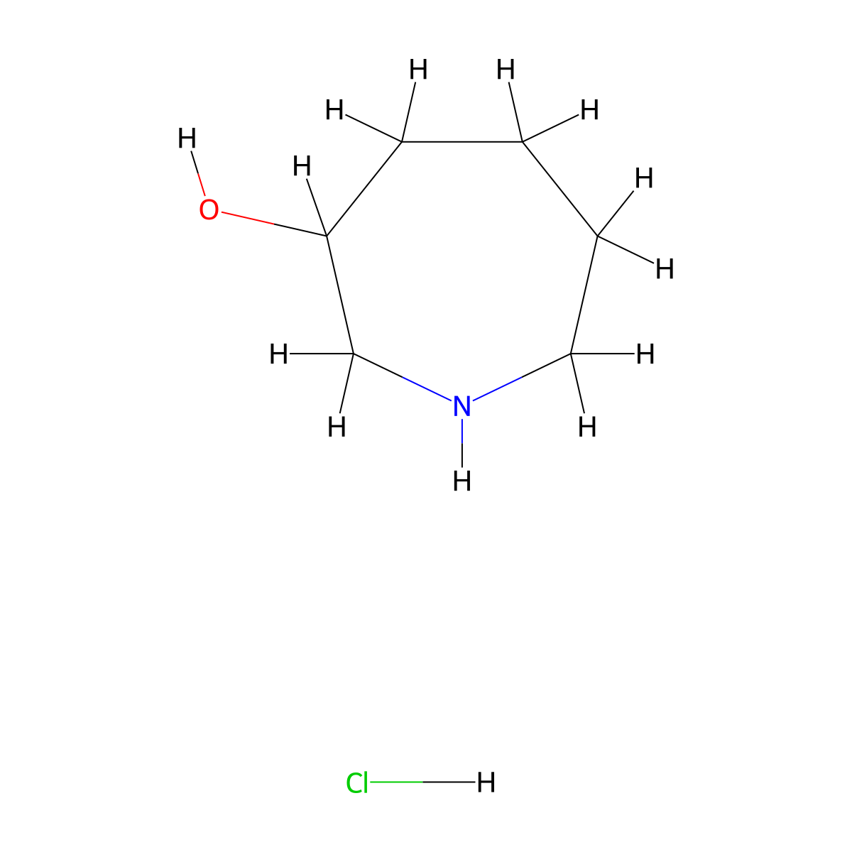 Azepan-3-ol hydrochloride molecular structure, CAS 1951441-20-5