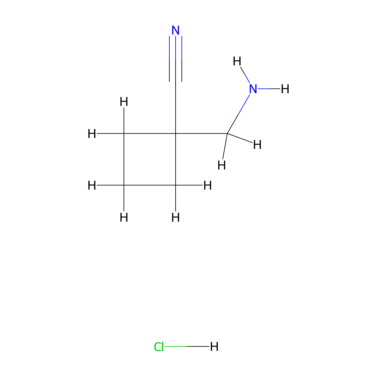 1-(Aminomethyl)cyclobutane-1-carbonitrile hydrochloride molecular structure, CAS 1951441-21-6