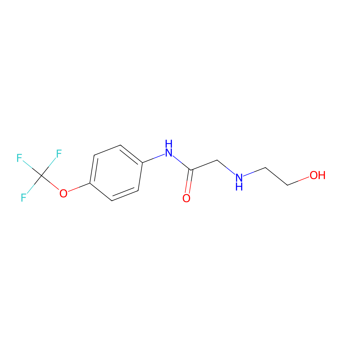 2-(2-Hydroxyethylamino)-N-(4-(trifluoromethoxy)phenyl)acetamide molecular structure, CAS 1951441-22-7