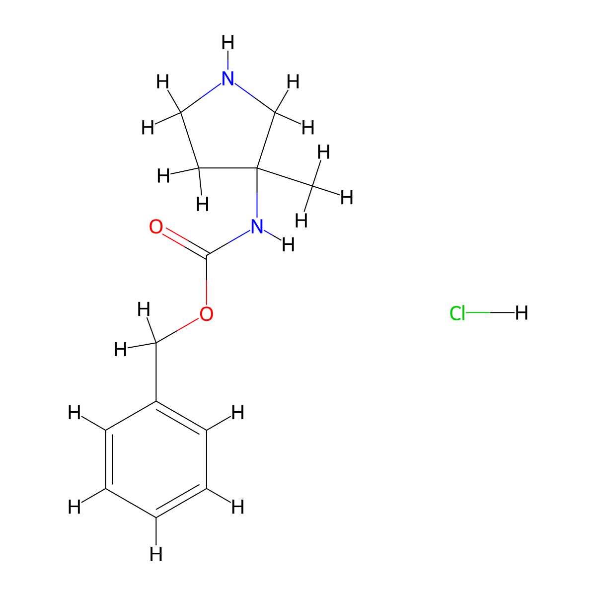 Benzyl (3-methylpyrrolidin-3-yl)carbamate hydrochloride molecular structure, CAS 1951441-24-9