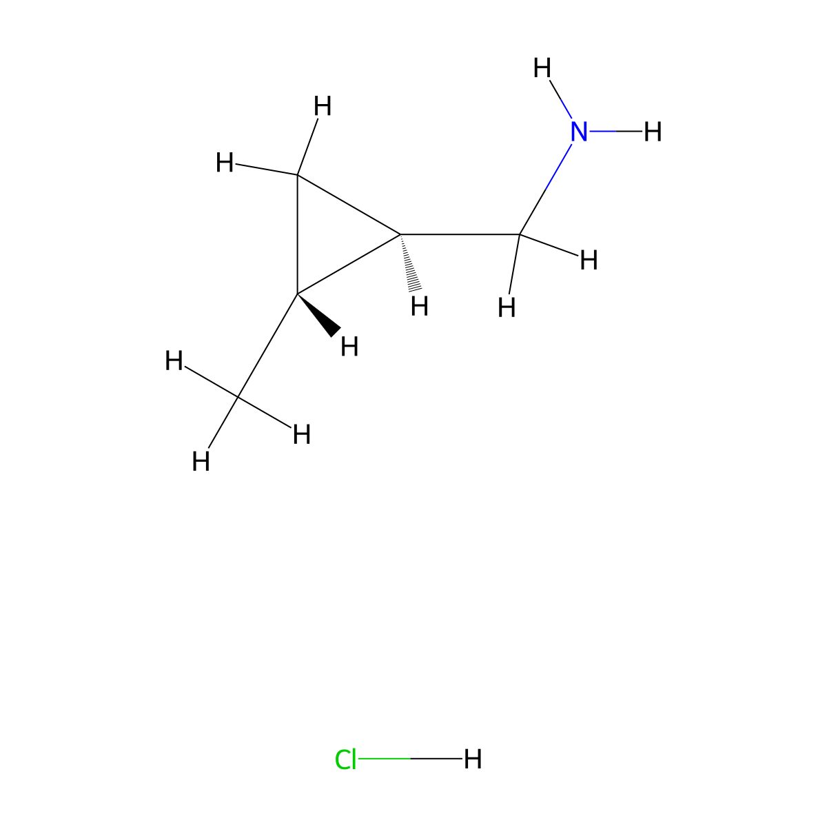 rac-((1R,2R)-2-methylcyclopropyl)methanamine hydrochloride molecular structure, CAS 1951441-25-0