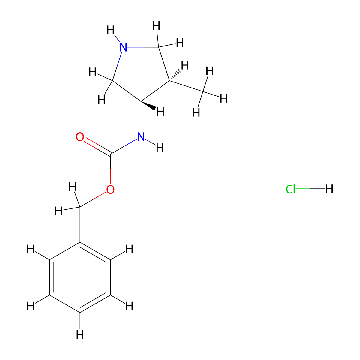 trans-Benzyl (4-methylpyrrolidin-3-YL)carbamate hcl molecular structure, CAS 1951441-29-4