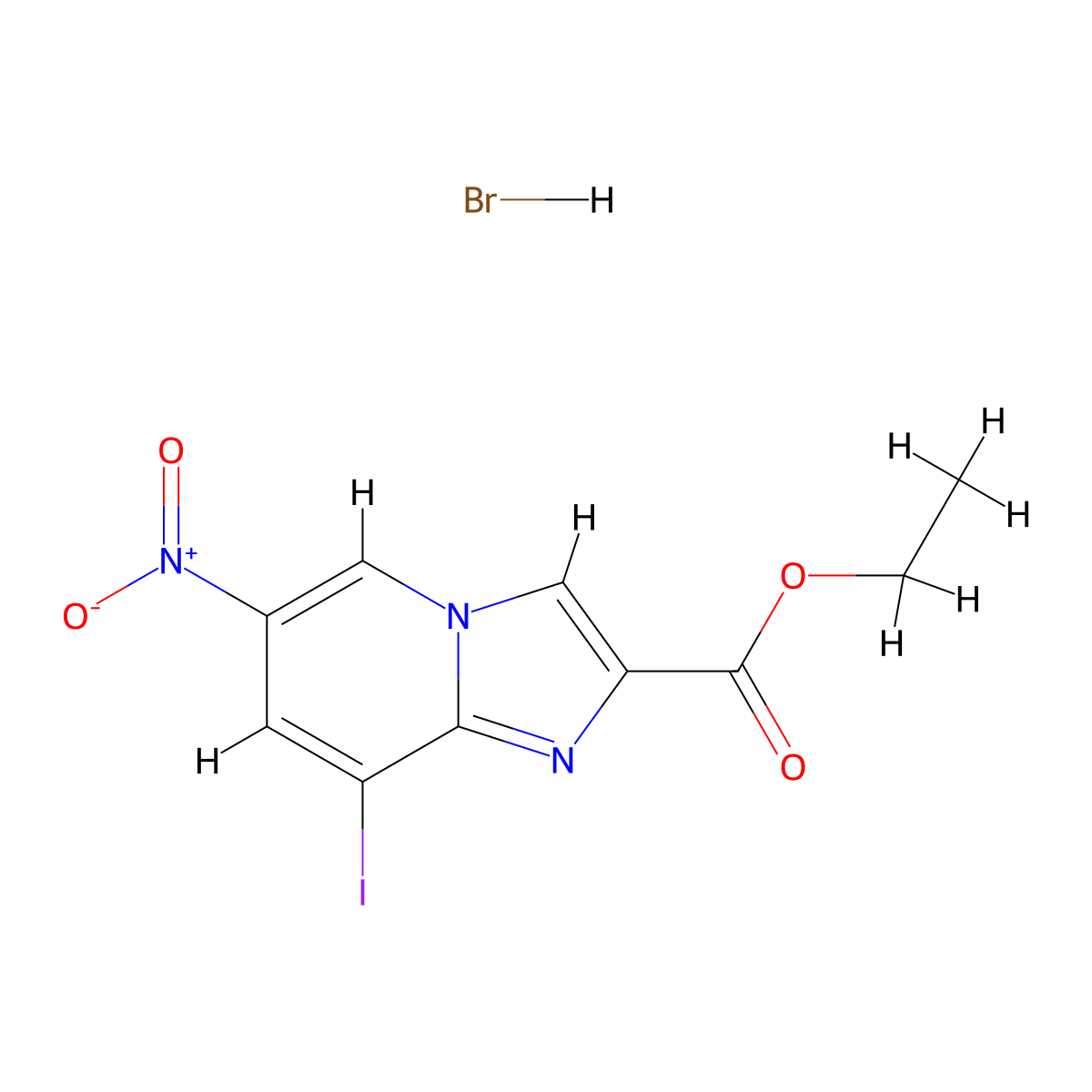 8-Iodo-6-nitro-imidazo[1,2-a]pyridine-2-carboxylic acid ethyl ester hydrobromide molecular structure, CAS 1951441-31-8