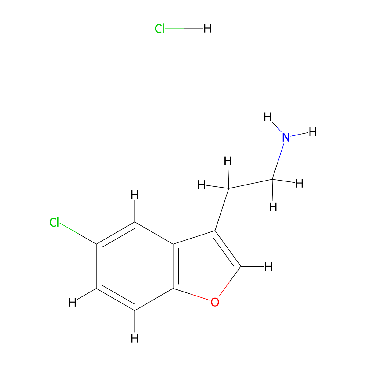 2-(5-Chlorobenzofuran-3-yl)ethanamine HCl molecular structure, CAS 1951441-34-1