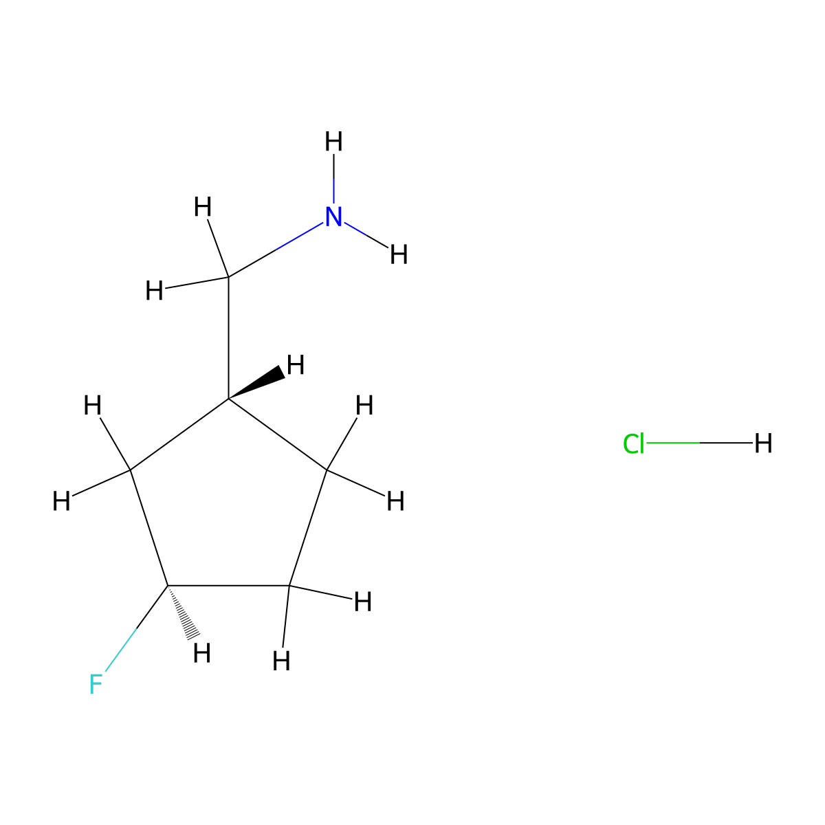 Trans-(3-fluorocyclopentyl)methanamine hydrochloride molecular structure, CAS 1951441-38-5