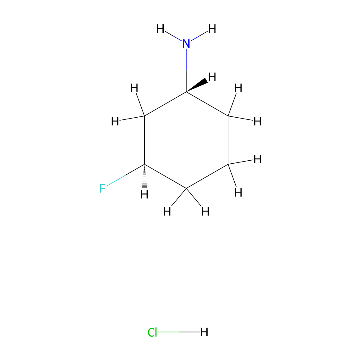 trans-3-Fluorocyclohexanamine hydrochloride molecular structure, CAS 1951441-43-2