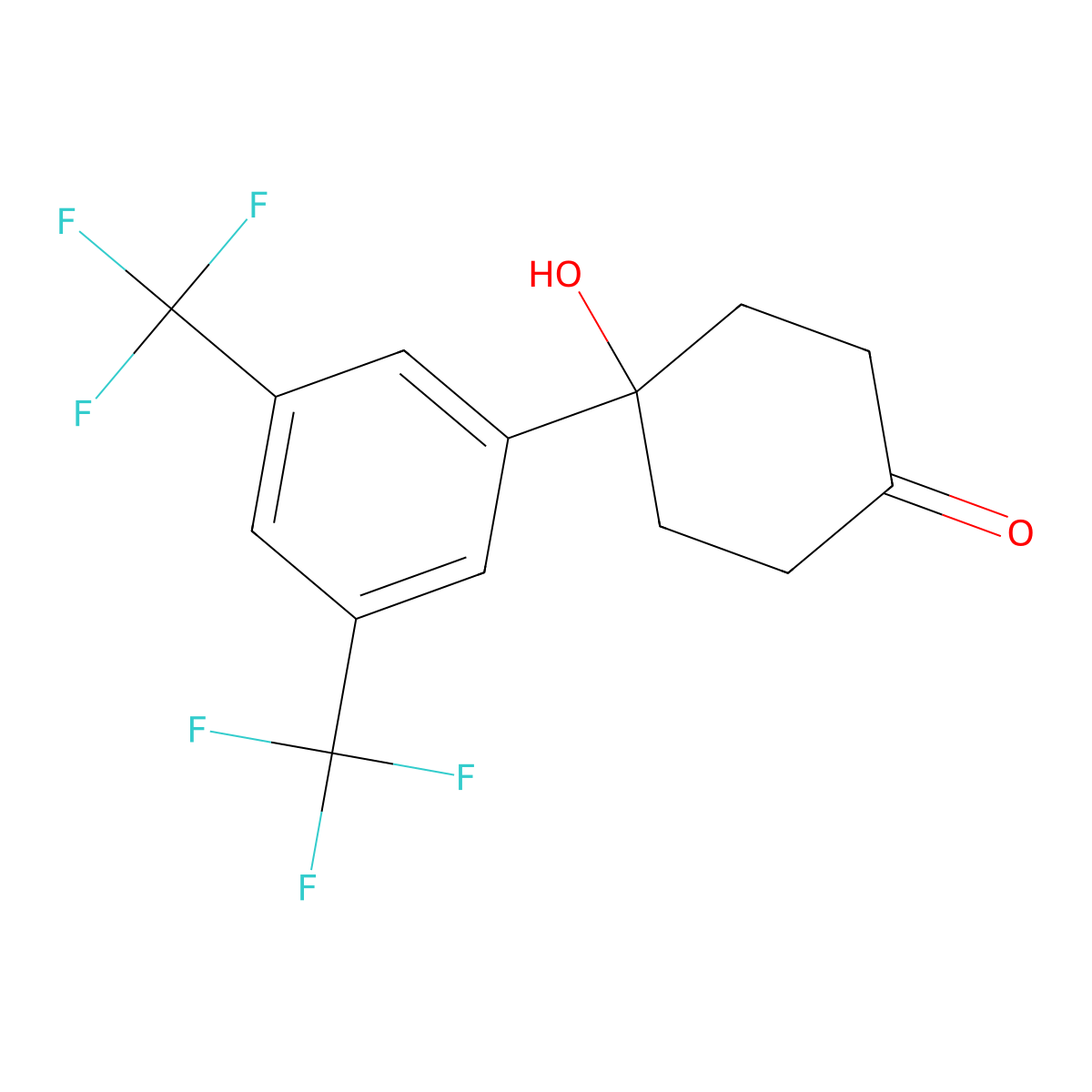 4-(3,5-Bis(trifluoromethyl)phenyl)-4-hydroxycyclohexanone molecular structure, CAS 1951441-45-4