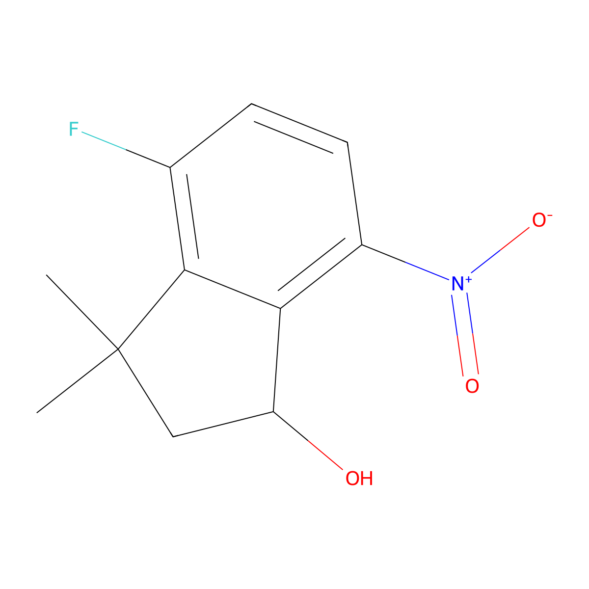 4-Fluoro-3,3-dimethyl-7-nitro-2,3-dihydro-1H-inden-1-ol molecular structure, CAS 1951441-47-6