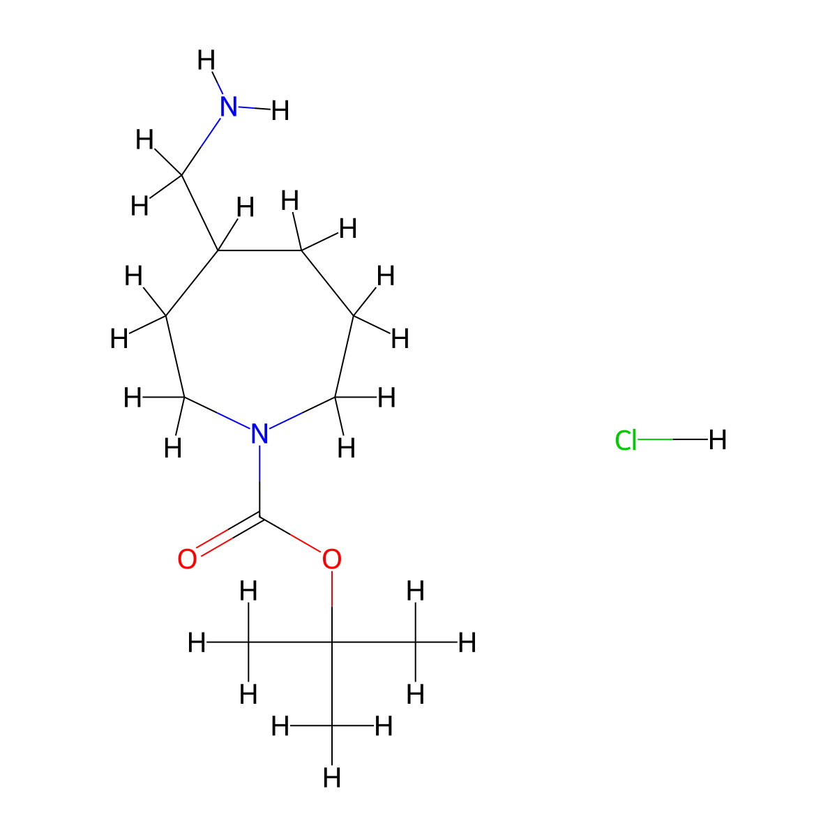 tert-Butyl 4-(aminomethyl)azepane-1-carboxylate hydrochloride molecular structure, CAS 1951441-49-8