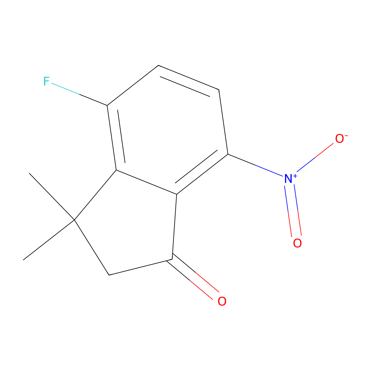 4-Fluoro-3,3-dimethyl-7-nitro-2,3-dihydro-1H-inden-1-one molecular structure, CAS 1951441-50-1